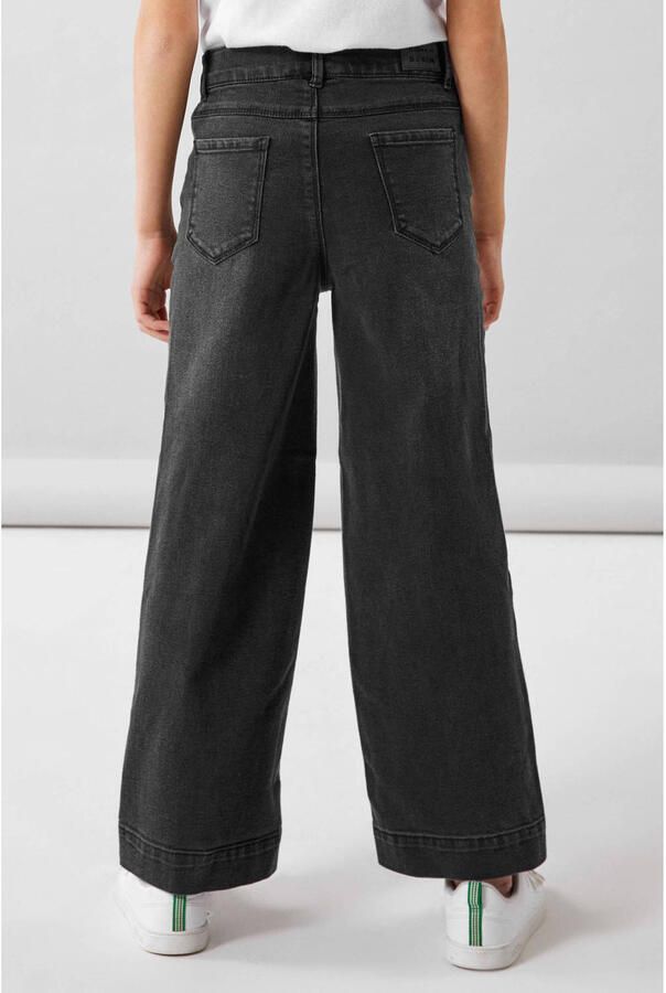 Name it KIDS wide leg jeans NKFROSE black denim Zwart Meisjes Stretchdenim 128