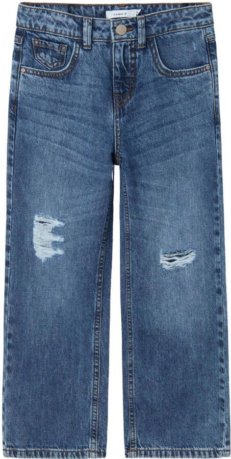 Name It 5-pocket jeans NKFROSE voor meisjes met destroyed-effect en hoge tailleband - Foto 2
