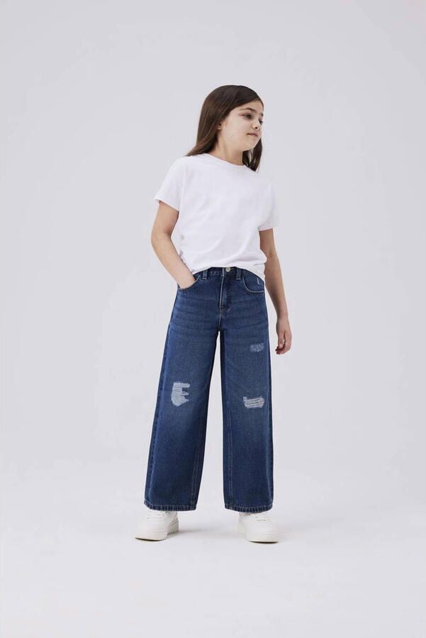 Name It 5-pocket jeans NKFROSE voor meisjes met destroyed-effect en hoge tailleband - Foto 2