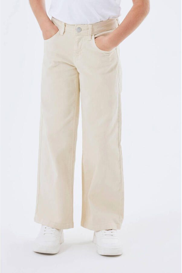 Name it KIDS loose fit jeans NKFROSE ecru Meisjes Stretchkatoen Effen 104