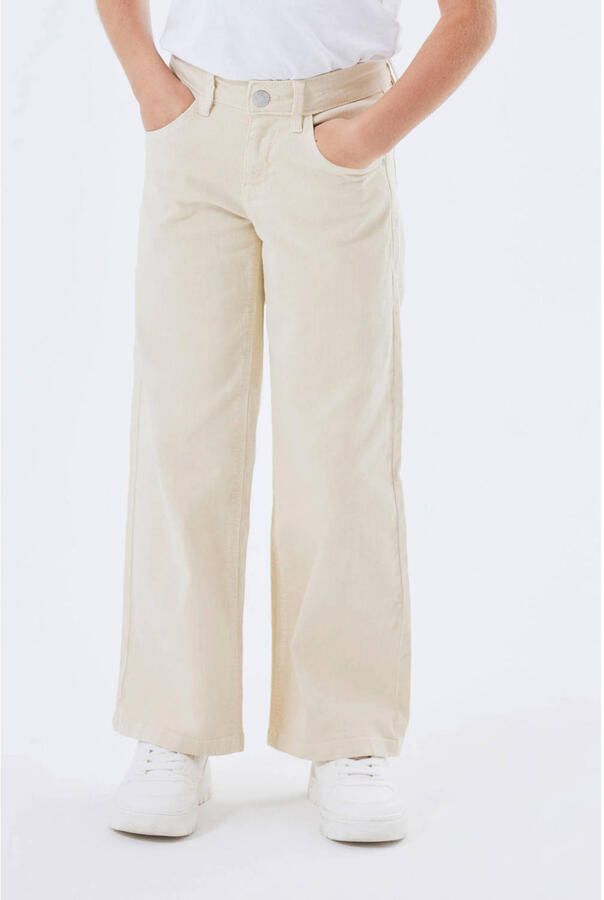 Name it KIDS loose fit jeans NKFROSE ecru Meisjes Stretchkatoen Effen 104 - Foto 2