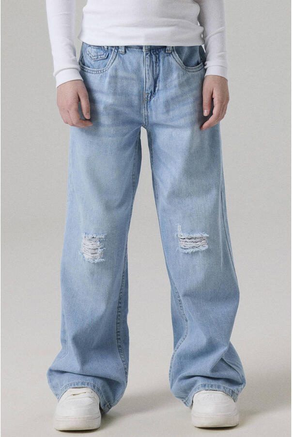 Name It 5-pocket jeans NKFROSE voor meisjes met destroyed-effect en hoge tailleband - Foto 3
