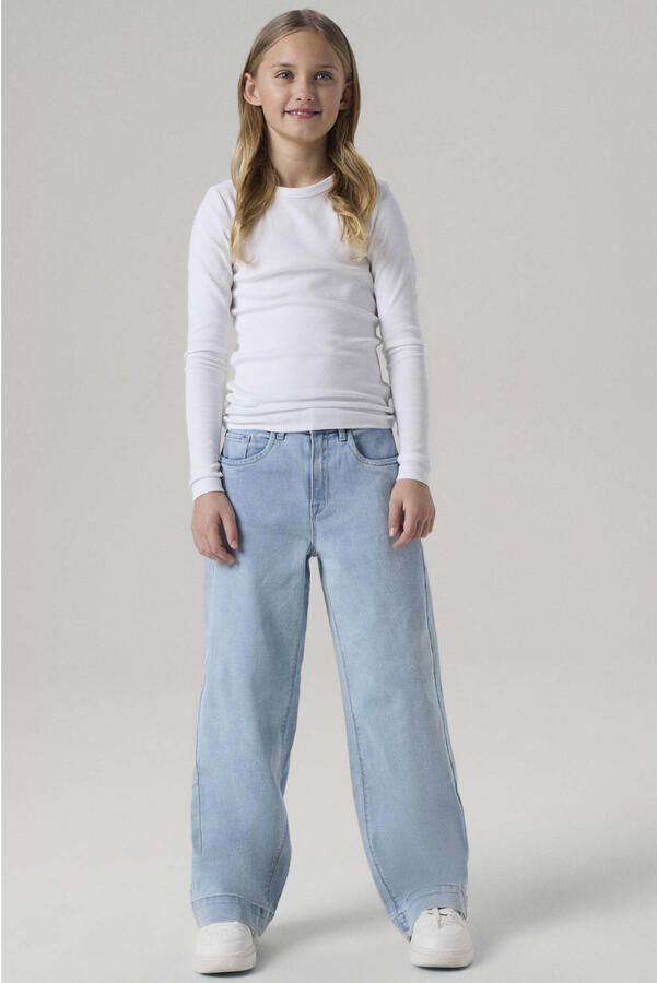 Name it KIDS wide leg jeans NKFROSE light blue denim Blauw Meisjes Stretchdenim 176 - Foto 3