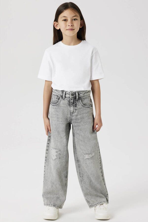 Name It 5-pocket jeans NKFROSE voor meisjes met destroyed-effect en hoge tailleband - Foto 2