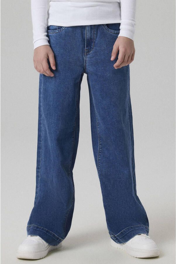 Name it KIDS wide leg jeans NKFROSE medium blue denim Blauw Meisjes Stretchdenim 134