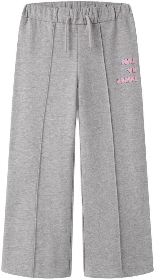 NAME IT KIDS wide leg sweatpant grijs Broek Effen
