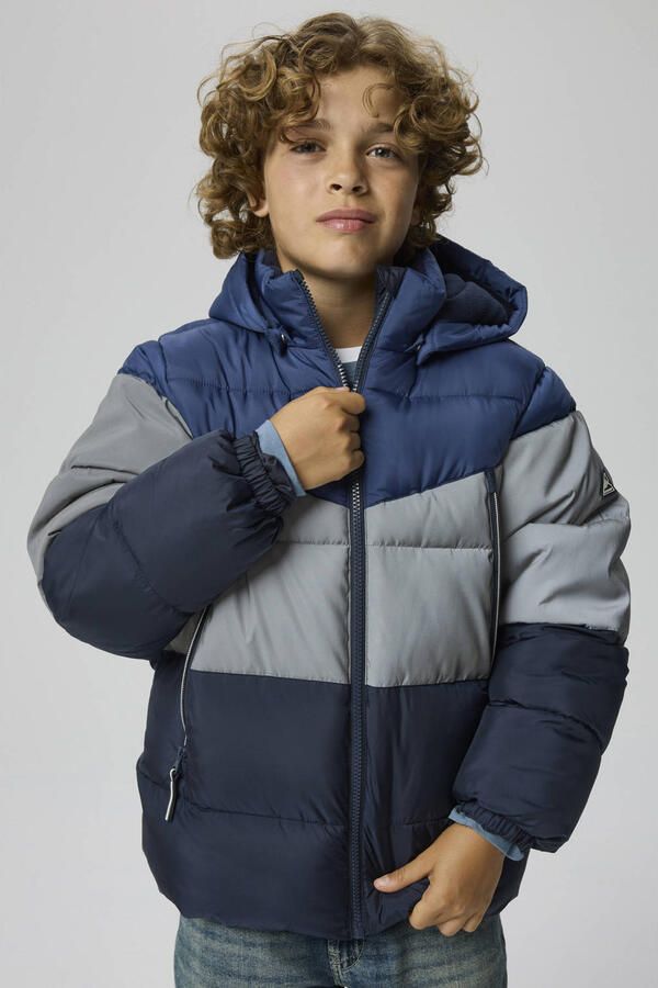 NAME IT KIDS winterjas donkerblauw grijs