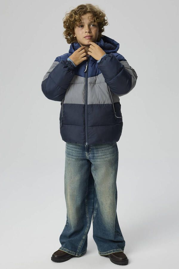 NAME IT KIDS winterjas donkerblauw grijs - Foto 2