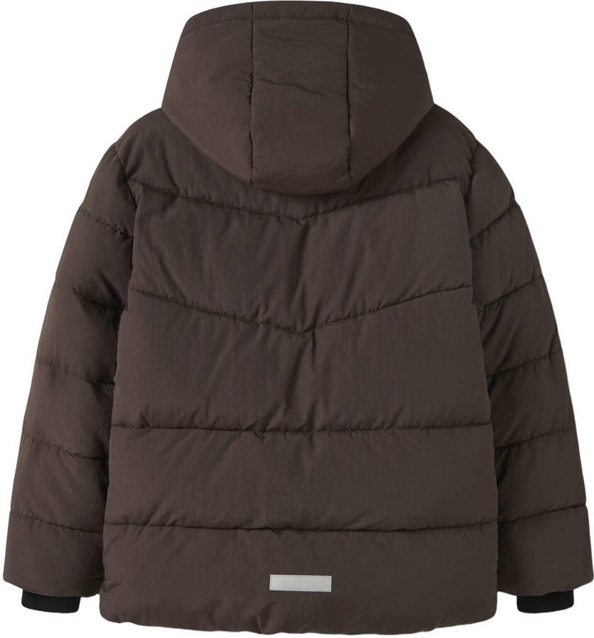 NAME IT KIDS winterjas donkerbruin Jongens Nylon Capuchon Effen - Foto 2