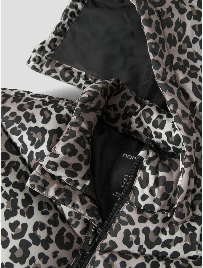 NAME IT KIDS winterjas met panterprint bruin zwart - Foto 3