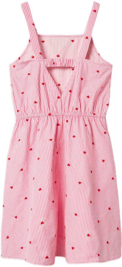 NAME IT KIDS zomerjurk NKFFAHEART roze rood - Foto 3