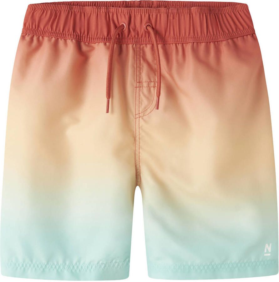 NAME IT KIDS zwemshort aquablauw oranje rood