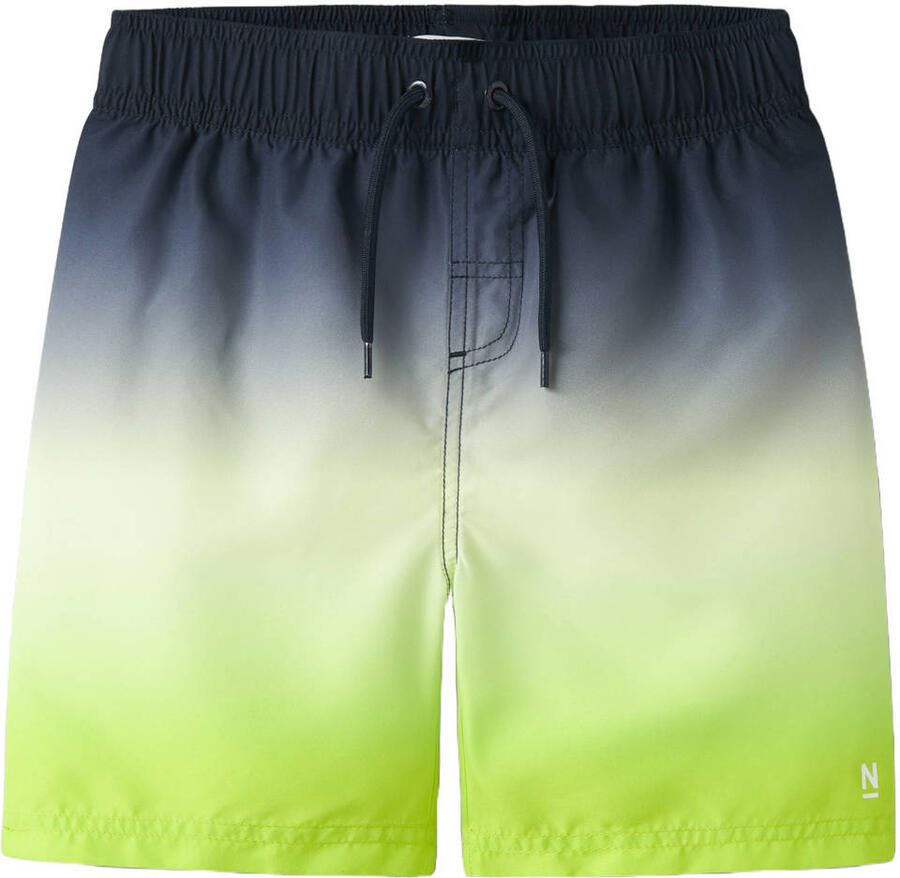 NAME IT KIDS zwemshort limegroen donkerblauw