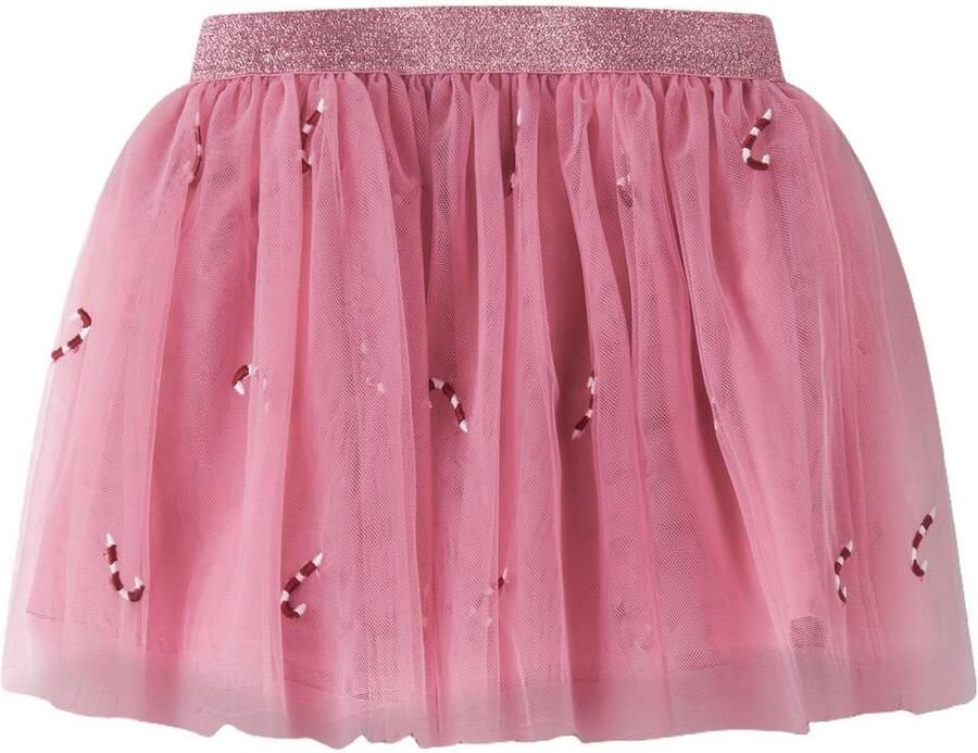 NAME IT MINI A-lijn tule rok met print roze Meisjes Polyamide All over print