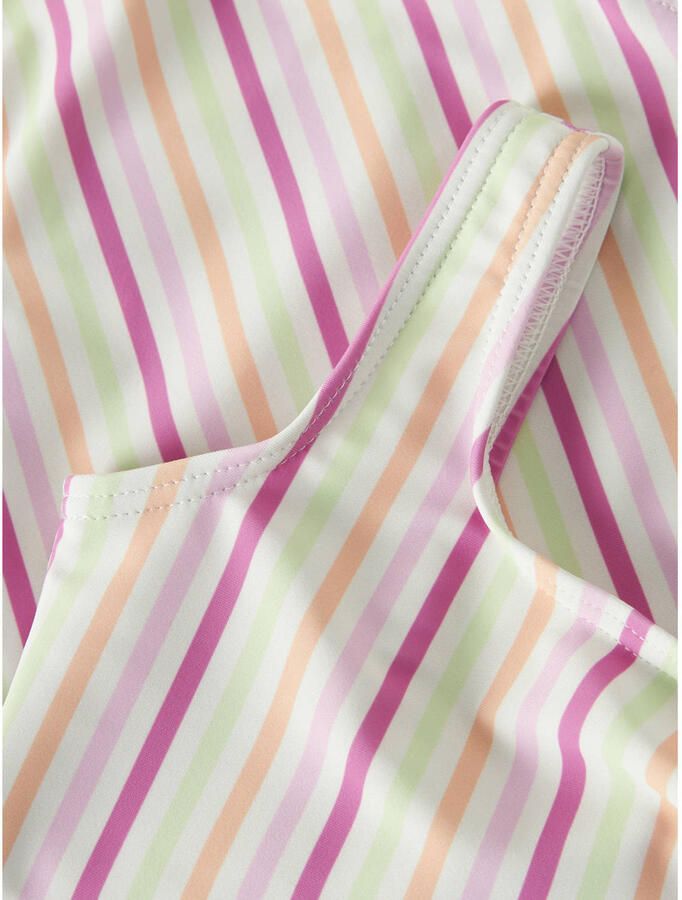 NAME IT MINI badpak met ruches ecru roze groen - Foto 2