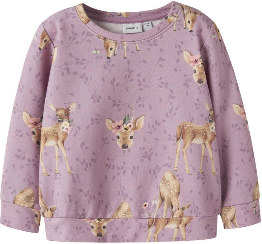 NAME IT MINI Bambi sweater roze