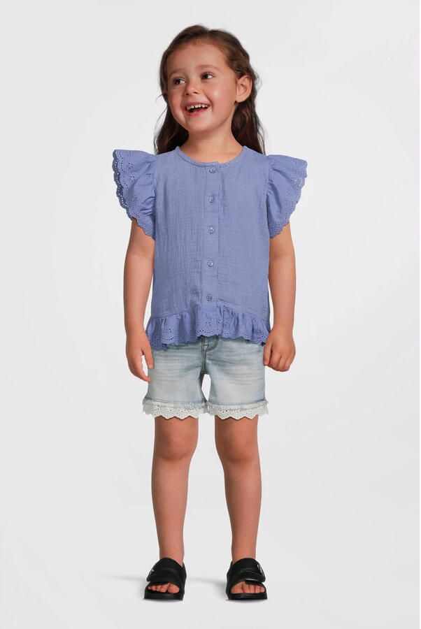 NAME IT MINI blouse blauw broderie - Foto 4