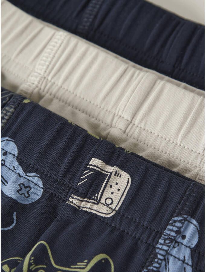 NAME IT MINI boxershort donkerblauw ecru (set van 3)