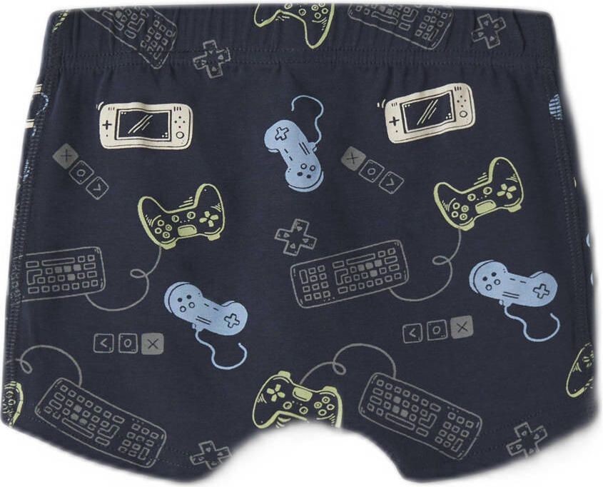 NAME IT MINI boxershort donkerblauw ecru (set van 3) - Foto 2
