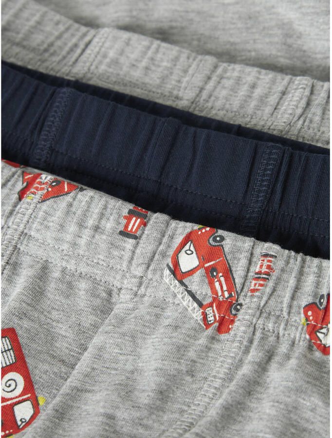 NAME IT MINI boxershort grijs melange zwart (set van 3)