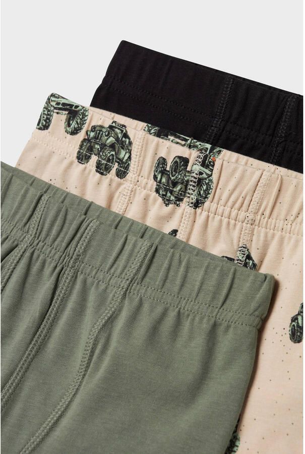 Name it MINI boxershort NMMTIGHTS MONSTER TRUCK set van 3 beige groen Jongens Stretchkatoen 104 - Foto 4