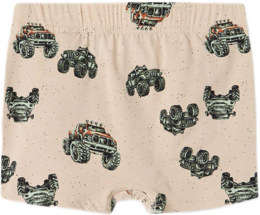 Name it MINI boxershort NMMTIGHTS MONSTER TRUCK set van 3 beige groen Jongens Stretchkatoen 104 - Foto 2