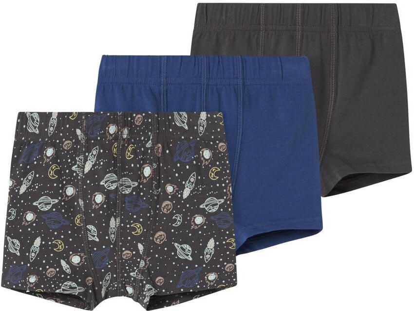 NAME IT MINI boxershort Space set van 3 antraciet blauw - Foto 2