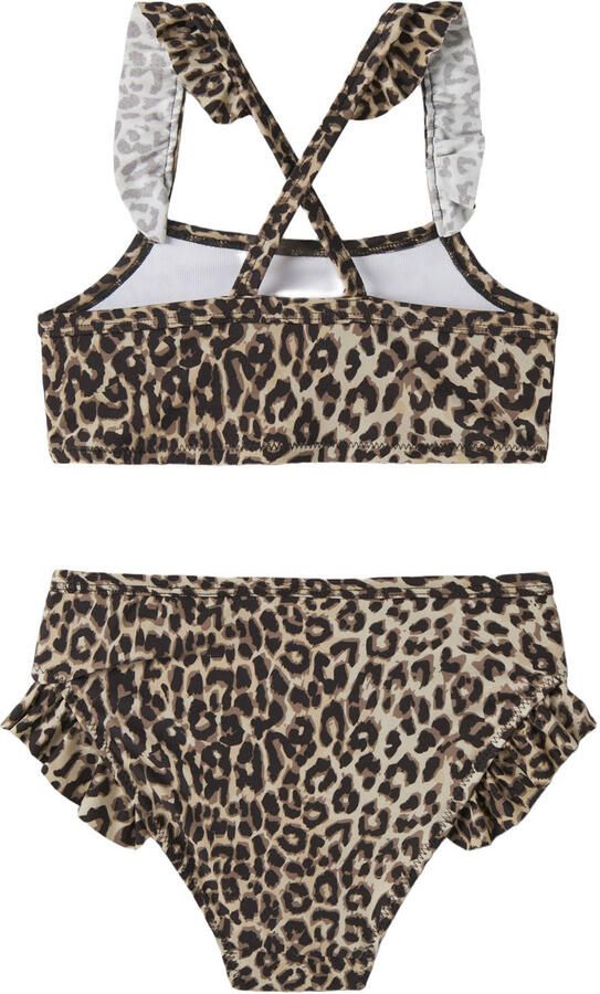 NAME IT MINI crop bikini panterprint bruin - Foto 3