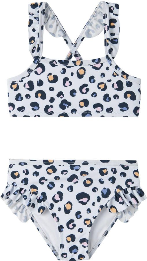 NAME IT MINI crop bikini panterprint lichtblauw