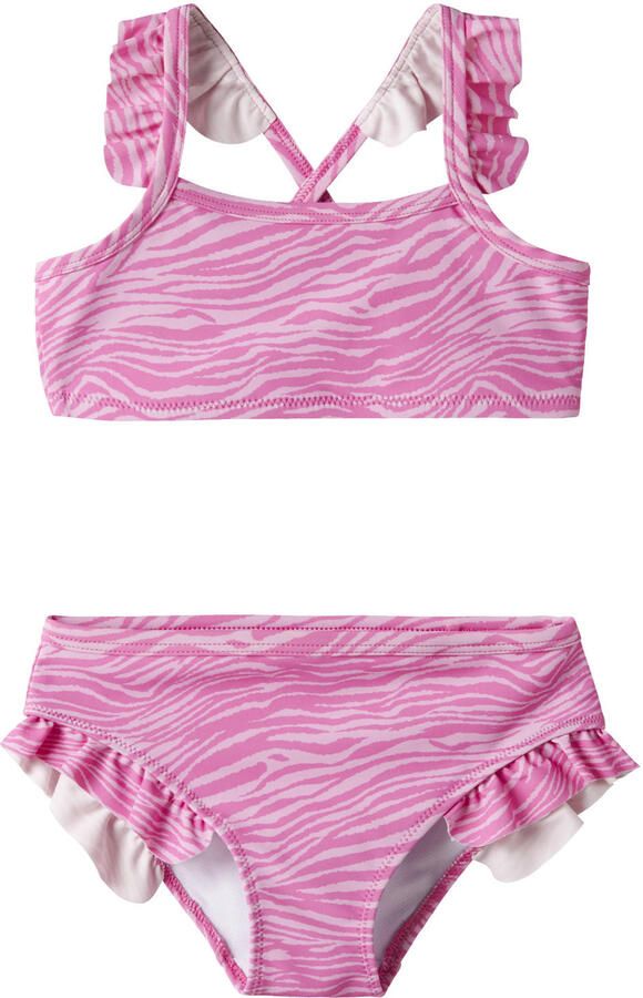 NAME IT MINI crop bikini zebraprint roze