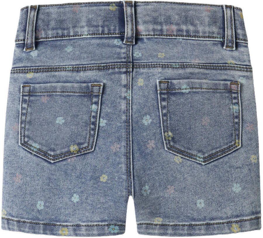 NAME IT MINI denim slim short met bloemen - Foto 2
