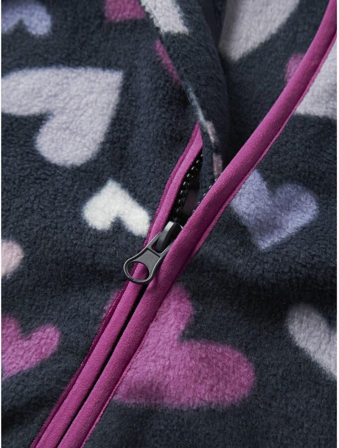NAME IT MINI fleecevest met hartjes donkerblauw - Foto 2