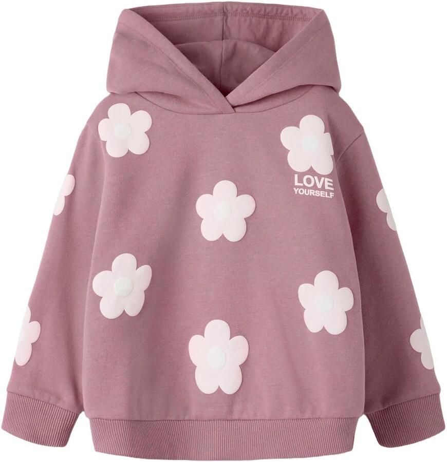 NAME IT MINI gebloemde hoodie lila