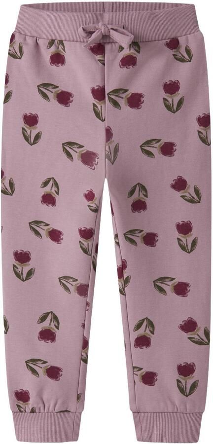 NAME IT MINI gebloemde joggingbroek lila Paars Meisjes Sweat Bloemen
