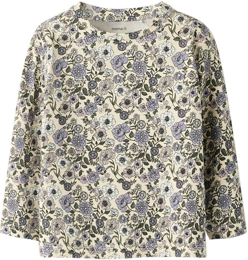 NAME IT MINI gebloemde longsleeve beige