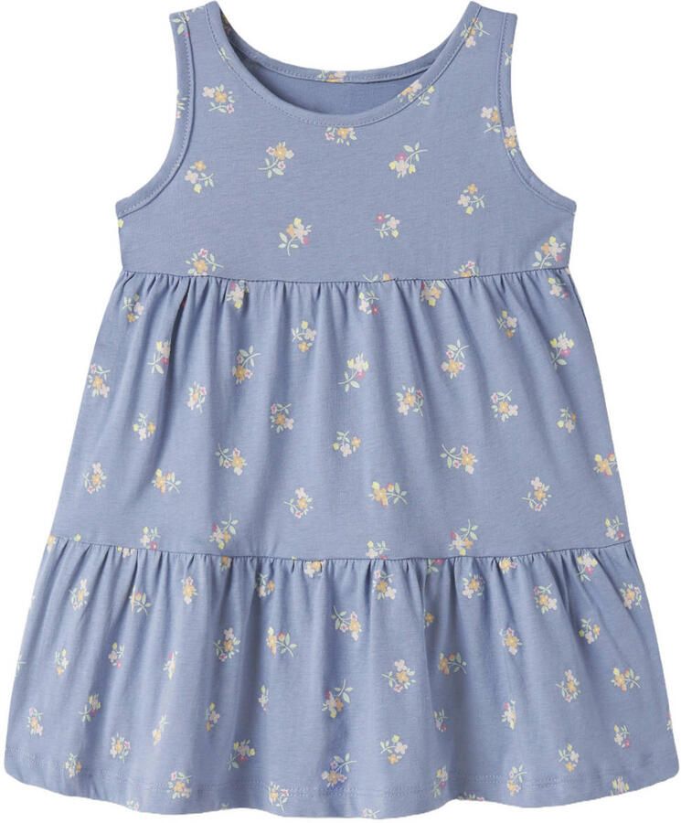NAME IT MINI gebloemde zomerjurk paars