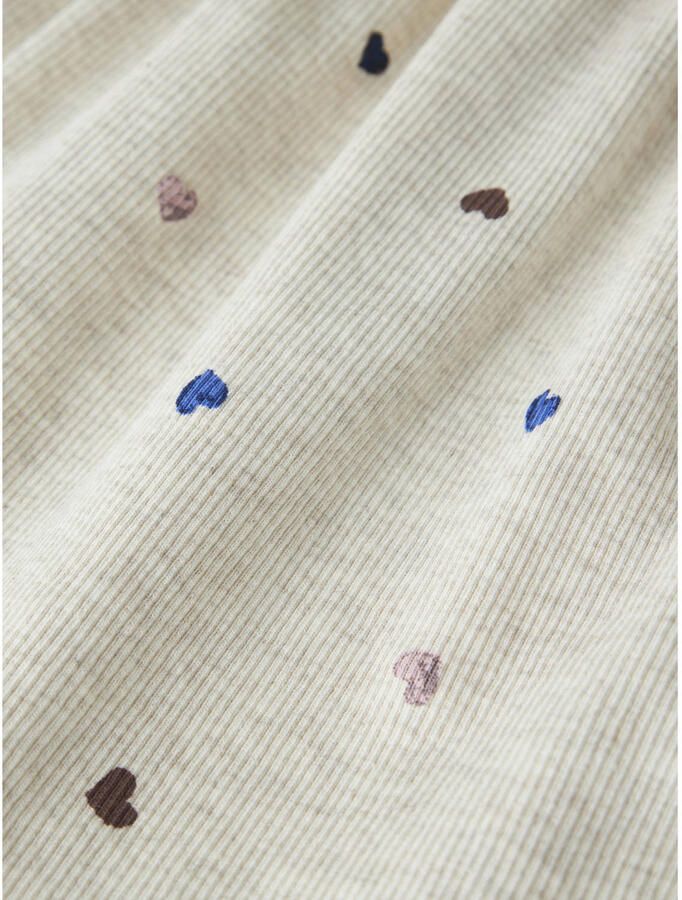 NAME IT MINI gebreide jurk met hartjes beige - Foto 3