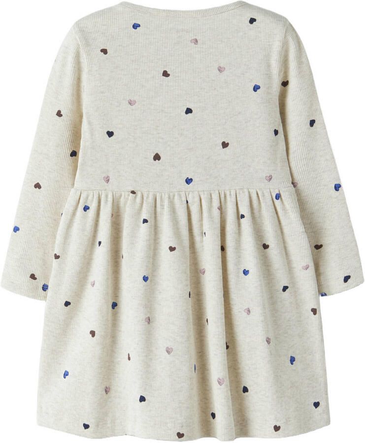 NAME IT MINI gebreide jurk met hartjes beige - Foto 2
