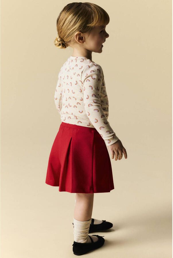 NAME IT MINI gebreide longsleeve met print beige