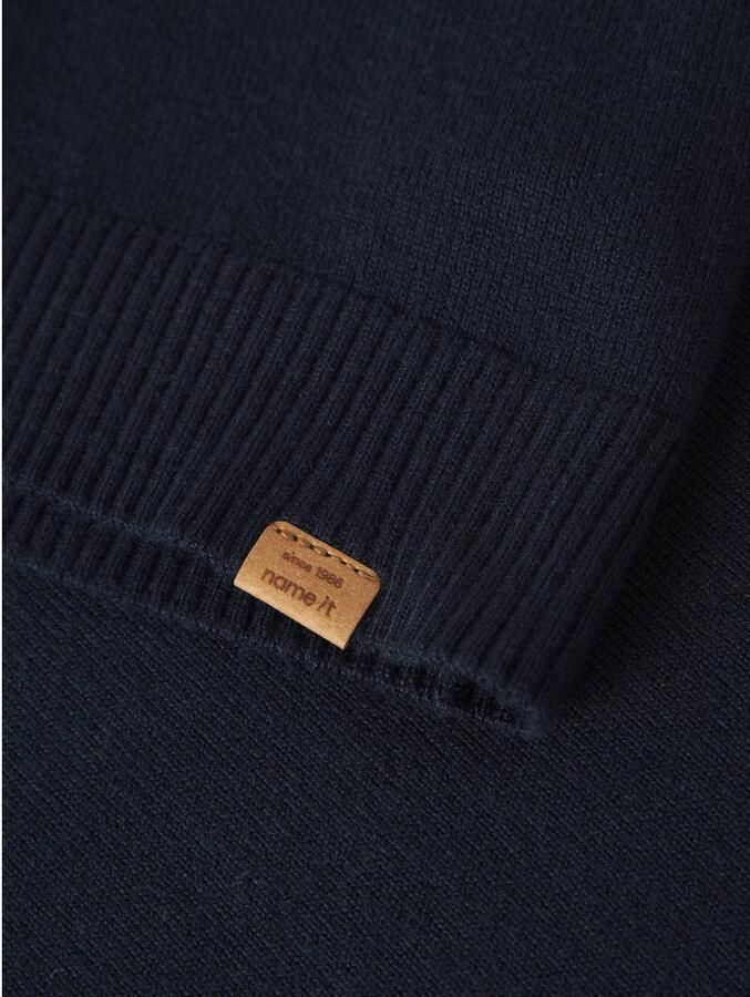 NAME IT MINI gebreide trui donkerblauw Jongens Viscose Col Effen - Foto 2