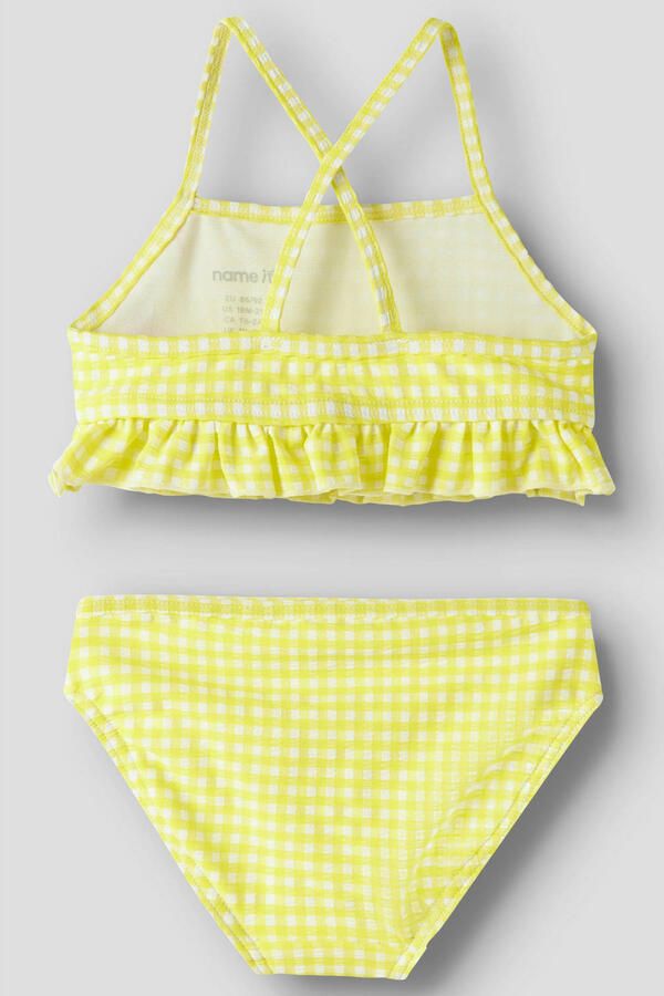 NAME IT MINI geruite crop bikini geel - Foto 3