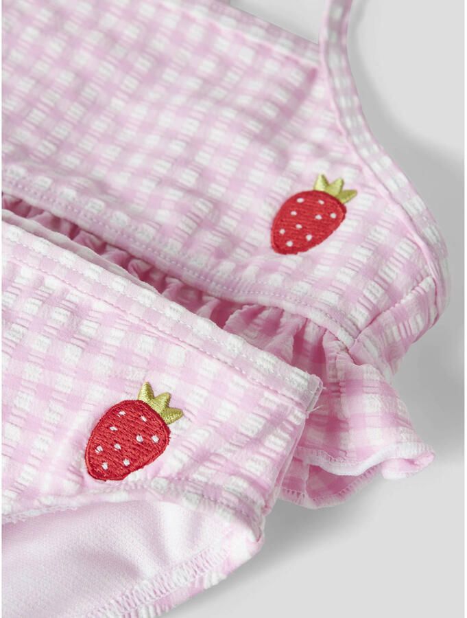NAME IT MINI geruite crop bikini roze - Foto 2