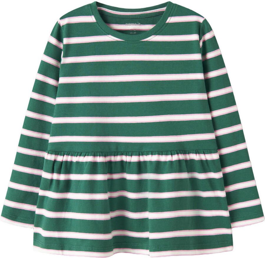 NAME IT MINI gestreepte longsleeve groen