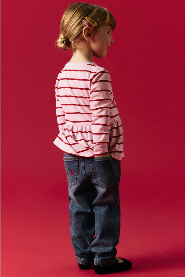 NAME IT MINI gestreepte longsleeve lichtroze - Foto 2