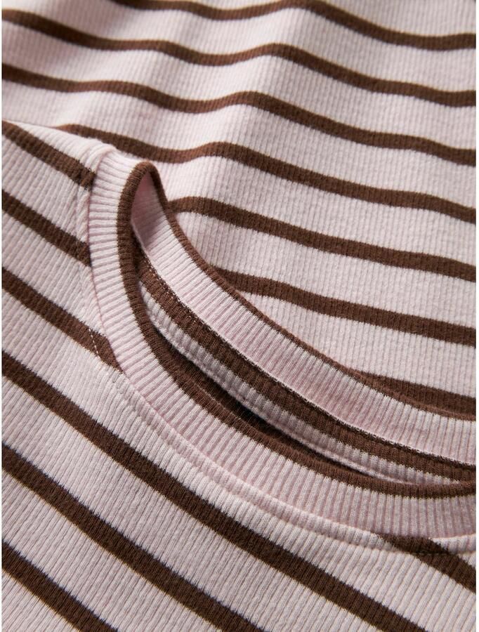 NAME IT MINI gestreepte longsleeve roze bruin