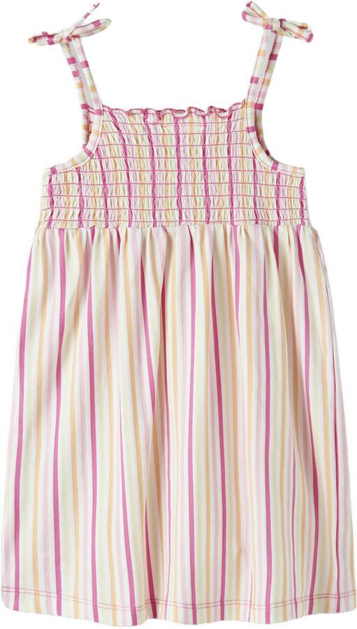 NAME IT MINI gestreepte zomerjurk roze
