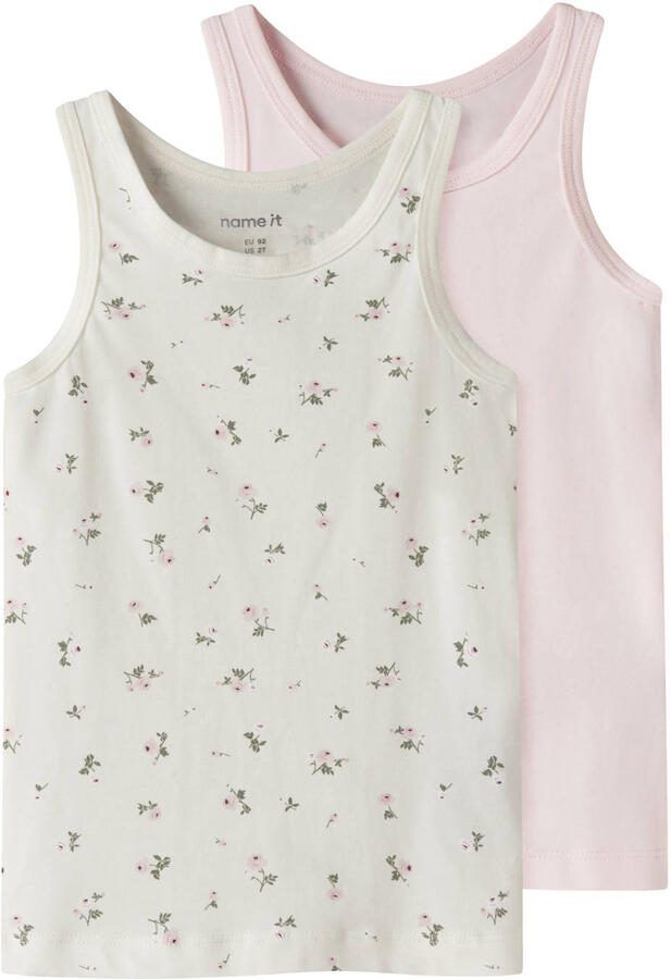 NAME IT MINI hemd ecru roze (set van 2)