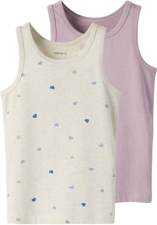 NAME IT MINI hemd ecru roze (set van 2) - Foto 3