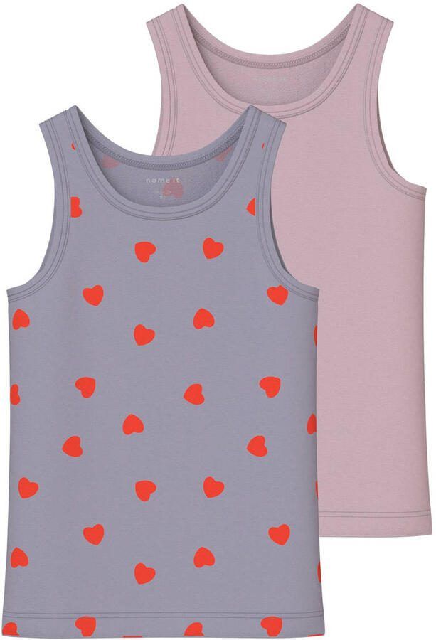 NAME IT MINI hemd lila roze (set van 2)