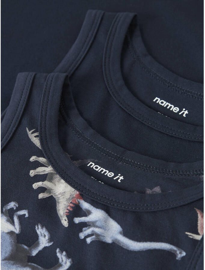 NAME IT MINI hemd met print donkerblauw (set van 2) - Foto 2